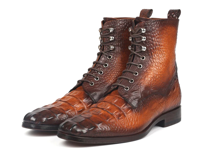 Pair of a Bold and Elegant Lace up Leather Boots